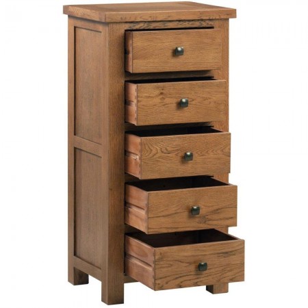 PPS Oak : Tủ Gỗ Sồi 05 Ngăn Kéo Đứng